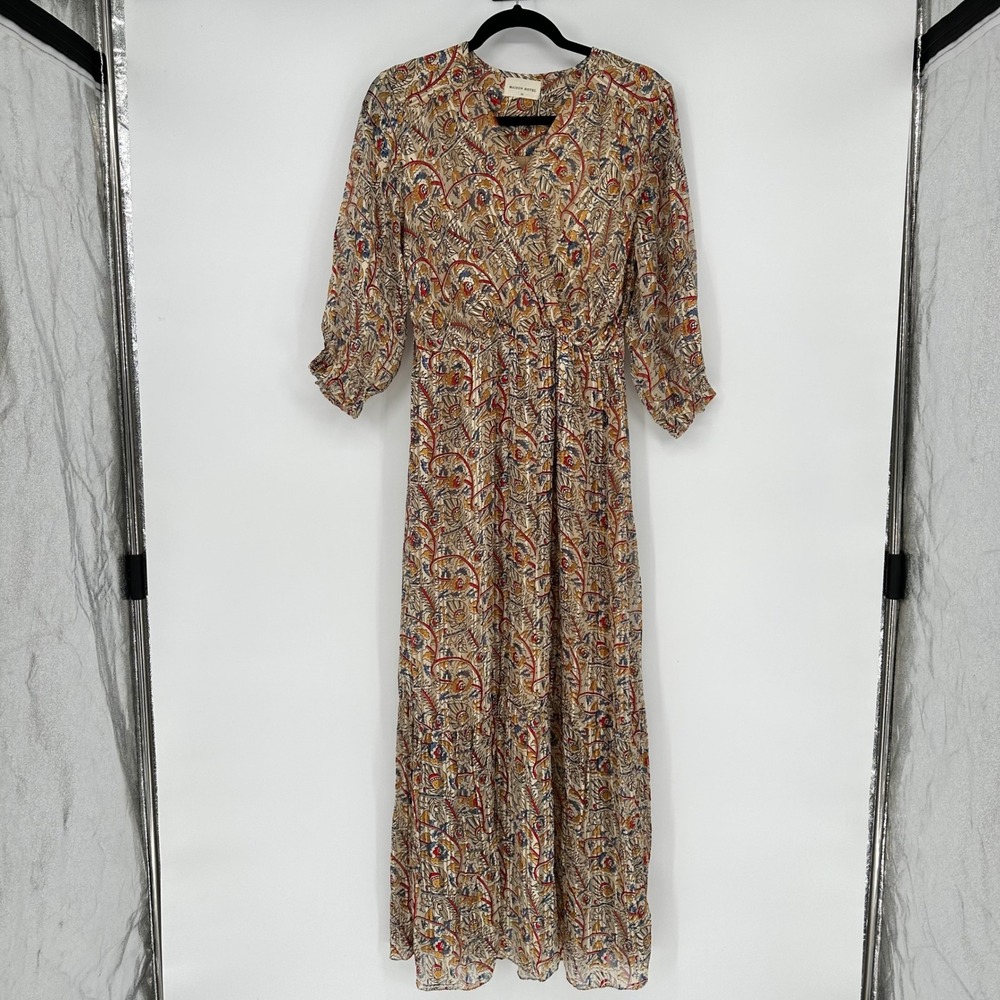 Maison Hotel Bohemian Boho Wrap Style Floral Maxi Dress XS